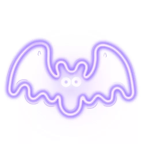 LED Neon Denevér (Lila) – Dekorációs Fénytábla, Halloweenre is!