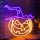 Narancs és lila színben világító LED neon átkozott tök a Forever Lighttól, USB-ről működő Halloween dekorációként