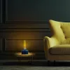 Retro stílusú, kék petróleum LED lámpa pislákoló fénnyel, dekorációs célokra