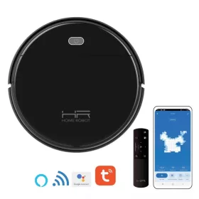 HOME ROBOT RV400 fekete intelligens giroszkópos robotporszívó és felmosó távirányítóval