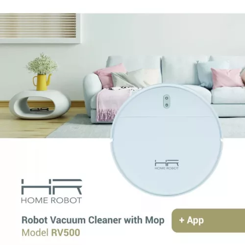 HOME ROBOT RV500 fehér intelligens 3 az 1-ben robotporszívó és felmosó távirányítóval