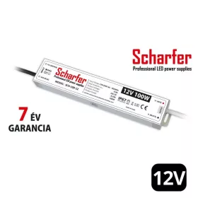   Scharfer vízálló LED tápegység 100W 12V IP67 7 év garanciával