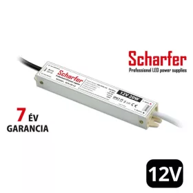   Scharfer vízálló LED tápegység 20W 12V IP67 7 év garanciával