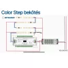 SD-ES32 lépcső LED vezérlő 32 lépcsőfokhoz, kompatibilis egyszínű és digitális SPI RGB LED szalagokkal, dinamikus fel/le futó fényeffektekhez, mozgásérzékelős aktiválással, állítható paraméterekkel