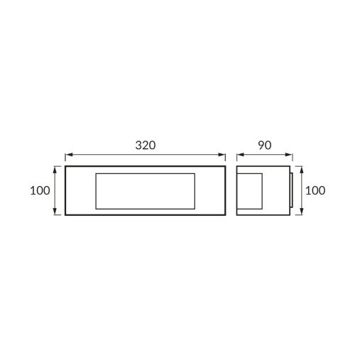 MANGO kültéri íves oldalfali lámpa E27 foglalattal Inox