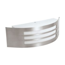   MANGO-2 kültéri íves oldalfali lámpa E27 foglalattal Inox