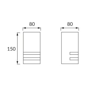 KELER kültéri oldalfali lámpa GU10 foglalat, Inox