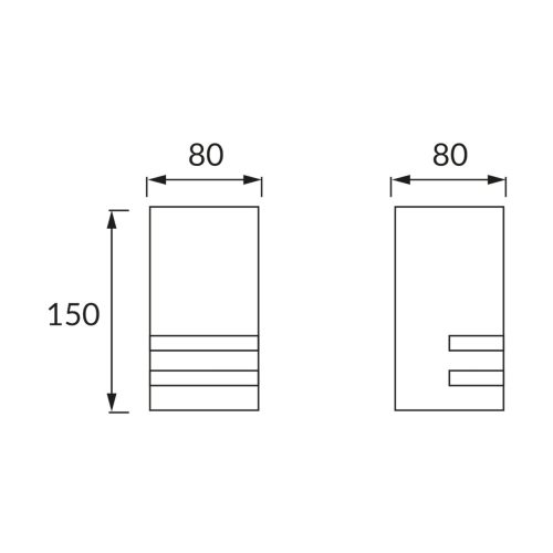 KELER kültéri oldalfali lámpa GU10 foglalat, Inox