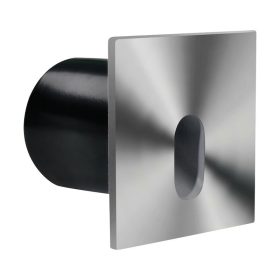   Króm LED lépcsővilágítás, négyzet, süllyesztett, természetes fényű, IP44, 75lm