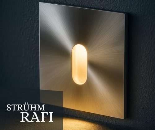 Króm LED lépcsővilágítás, négyzet, süllyesztett, természetes fényű, IP44, 75lm