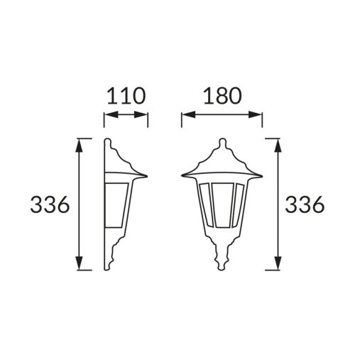 BEGONYA4 kültéri falikar lámpa E27 foglalat Fekete
