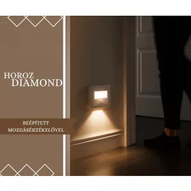 Diamond elegáns, süllyesztett LED lépcsővilágító lámpa meleg fehér fénnyel