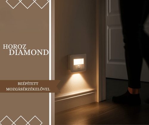 Diamond elegáns, süllyesztett LED lépcsővilágító lámpa meleg fehér fénnyel