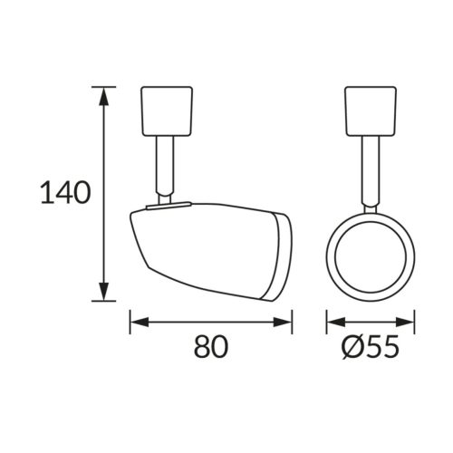 BERLIN sínes lámpatest GU10 foglalattal fehér