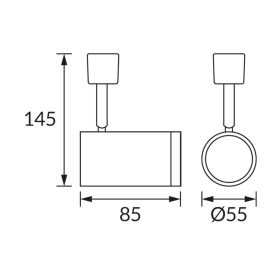 HAGA sínes lámpatest GU10 foglalattal fekete