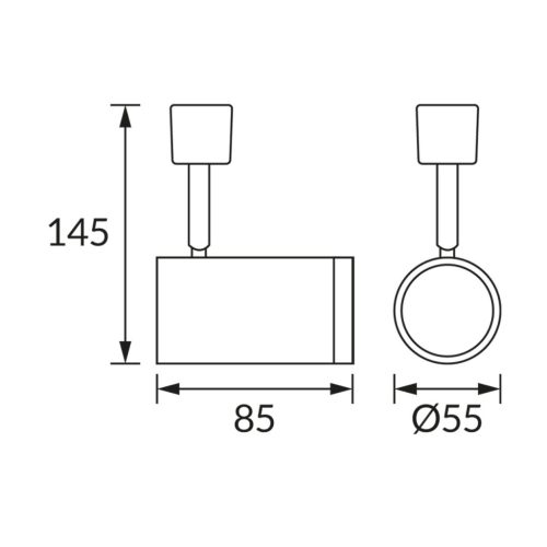 HAGA sínes lámpatest GU10 foglalattal fekete