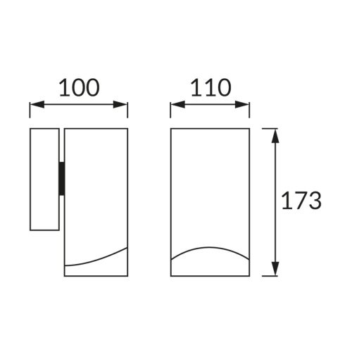KASJAN kültéri oldalfali lámpa GU10 foglalat, szürke