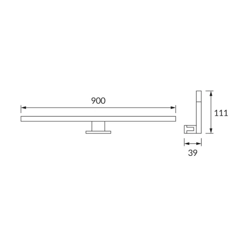 Roxana króm tükörvilágítás 60cm 13W IP44 természetes fehér - Strühm