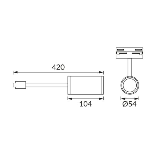 MEGAN sínes karos lámpatest GU10 foglalattal fekete