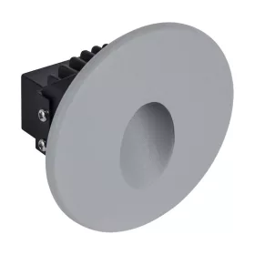   LED lépcsővilágítás, kör, süllyesztett, természetes fényű, IP54, 75lm, szürke