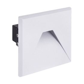   LED lépcsővilágítás, négyzet, süllyesztett, természetes fényű, IP54, 75lm, fehér