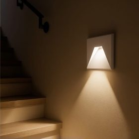   LED lépcsővilágítás, négyzet, süllyesztett, természetes fényű, IP54, 75lm, fehér