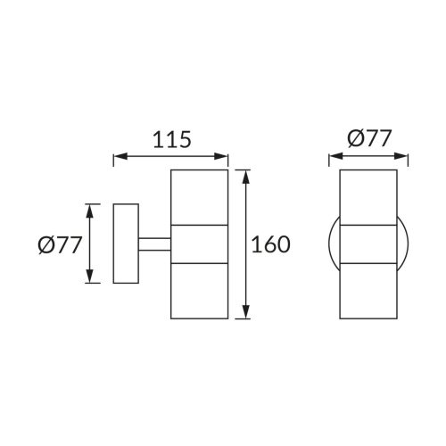 GORDON kültéri oldalfali lámpa 2xGU10 foglalat, fekete