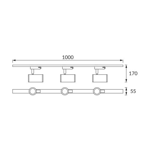 SOFIA sínes lámparendszer 3xGU10 foglalattal 1m fehér