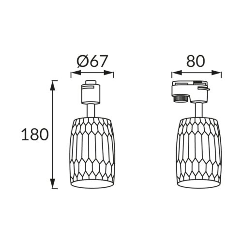 SEZAM dizájn sínes lámpatest GU10 foglalattal fekete