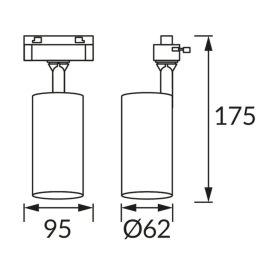   LUTER dizájn sínes lámpatest GU10 foglalattal fehér/fekete