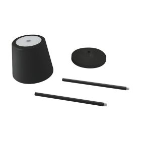   TOGA fekete asztali lámpa újratölthető akkumulátorral 3000-6000K IP54