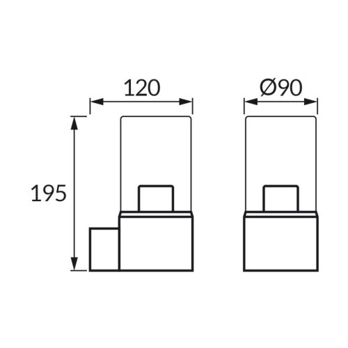 Strühm BERYL C Kültéri Fali Lámpa E27 Foglalat, Ezüstös  Üveg, IP54