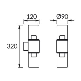   Strühm BERYL Kültéri Dupla Fali Lámpa 2xE27 Foglalat, Ezüstös  Üveg, IP54
