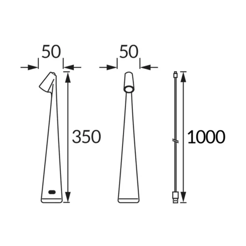 Strühm GROT LED asztali lámpa 35cm szabályozható színhőmérséklet, újratölthető akkumulátor - Fekete