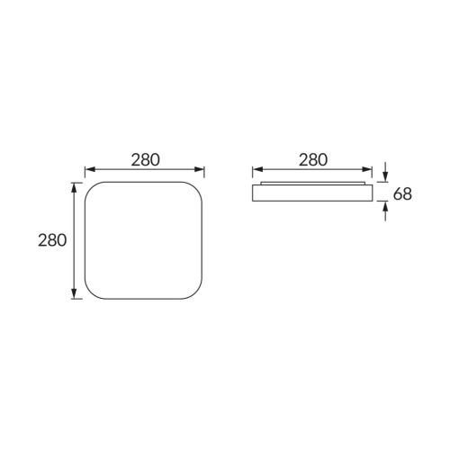 Strühm Adis vékony, négyzet alakú hófehér LED mennyezeti lámpa természetes fehér fénnyel