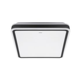 Strühm Aurelia modern fekete keretes négyzet alakú LED mennyezeti lámpa természetes fehér fénnyel