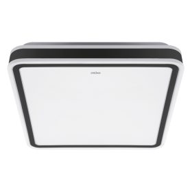 Strühm Aurelia modern fekete keretes négyzet alakú LED mennyezeti lámpa természetes fehér fénnyel, 48W