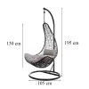 Natal kerti függőfotel fekete 195cm magas
