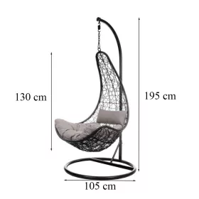 Natal kerti függőfotel fekete 195cm magas
