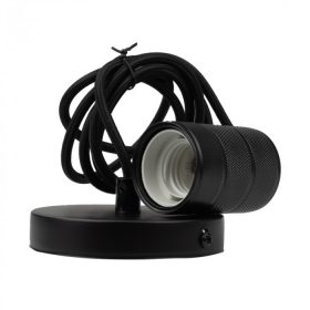 Matt fekete függeszték E27 2 méter