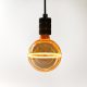 Látványos, G130-as (13cm) méretű, borostyánszínű vintage filament LED izzó