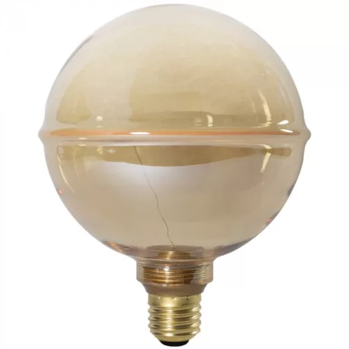 Látványos, G130-as (13cm) méretű, borostyánszínű vintage filament LED izzó
