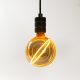 Látványos, G130-as (13cm) méretű, borostyánszínű vintage filament LED izzó