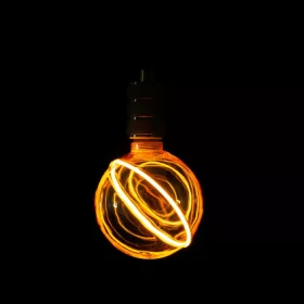 Látványos, G130-as (13cm) méretű, borostyánszínű vintage filament LED izzó