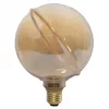 Látványos, G130-as (13cm) méretű, borostyánszínű vintage filament LED izzó