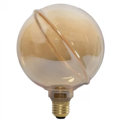Látványos, G130-as (13cm) méretű, borostyánszínű vintage filament LED izzó