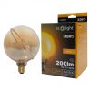 Látványos, G130-as (13cm) méretű, borostyánszínű vintage filament LED izzó