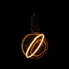 Látványos, G130-as (13cm) méretű, borostyánszínű vintage filament LED izzó