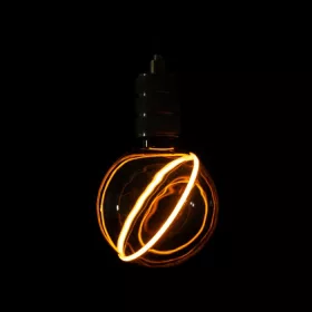 Látványos, G130-as (13cm) méretű, borostyánszínű vintage filament LED izzó