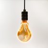 Nagyméretű, A110-es, borostyánszínű vintage LED izzó texturált, hullámos üveggel